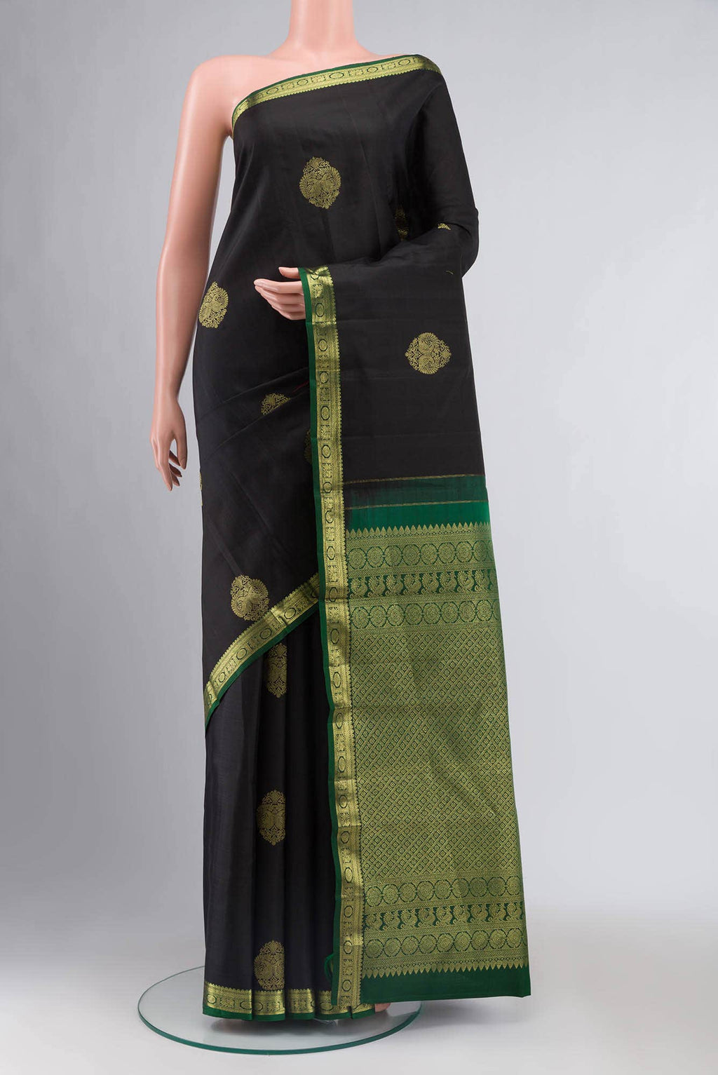 Black Kanchipuram Silk Saree