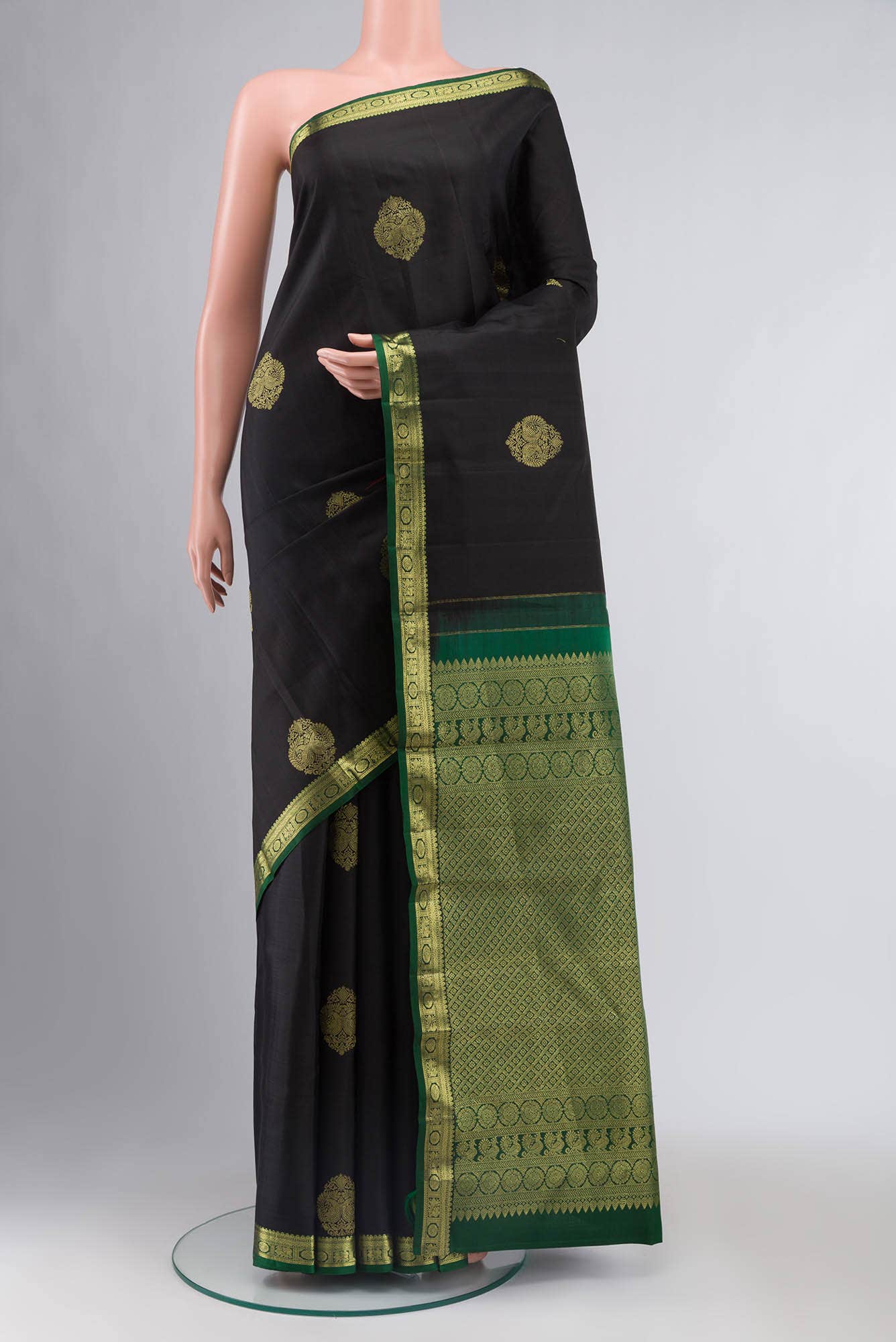 Black Kanchipuram Silk Saree
