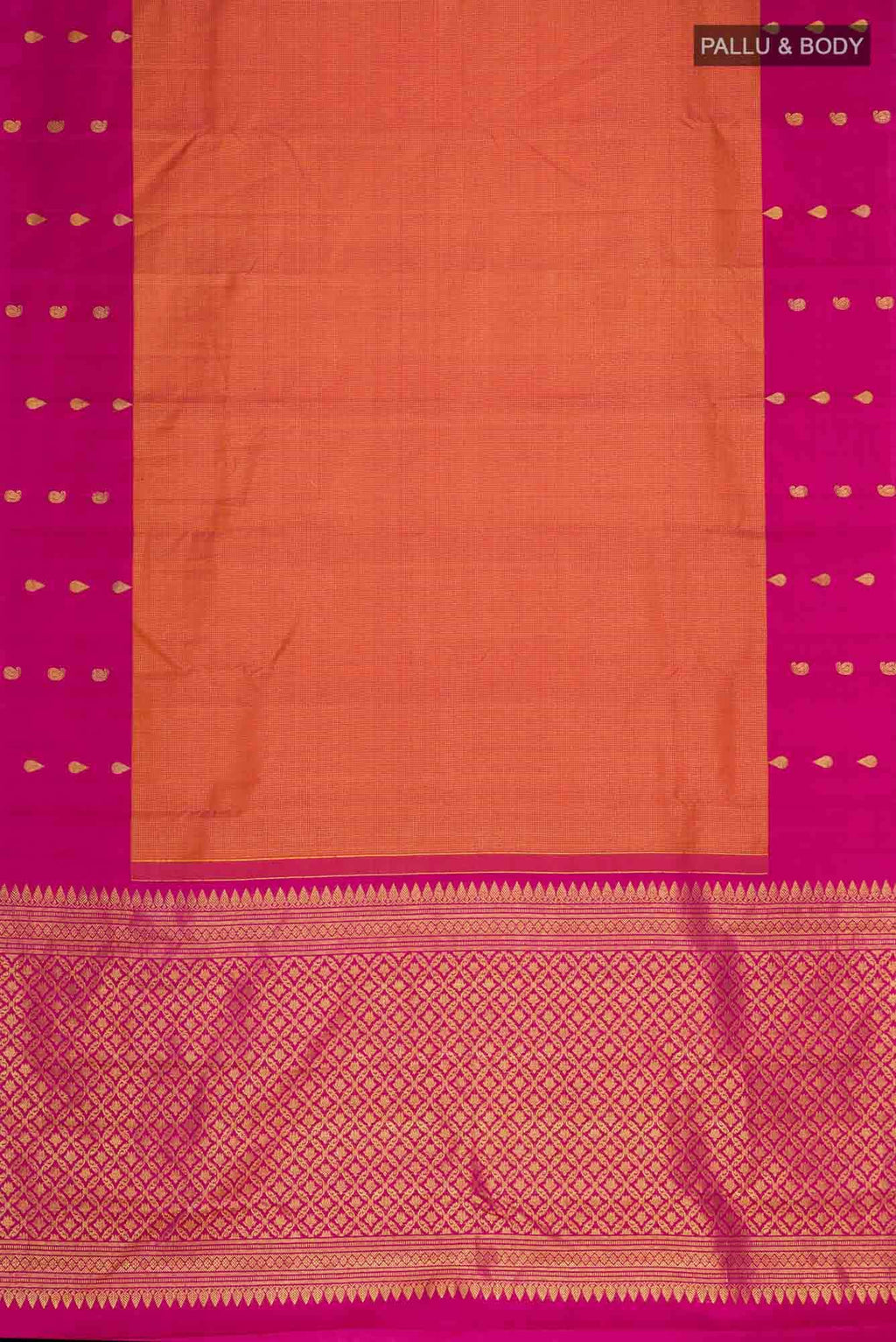 Orange Kanchipuram Silk Saree