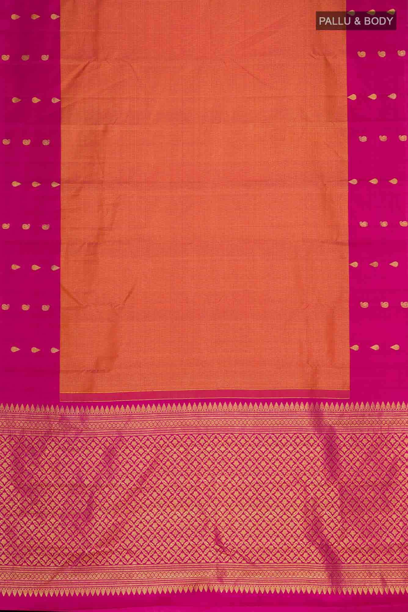 Orange Kanchipuram Silk Saree