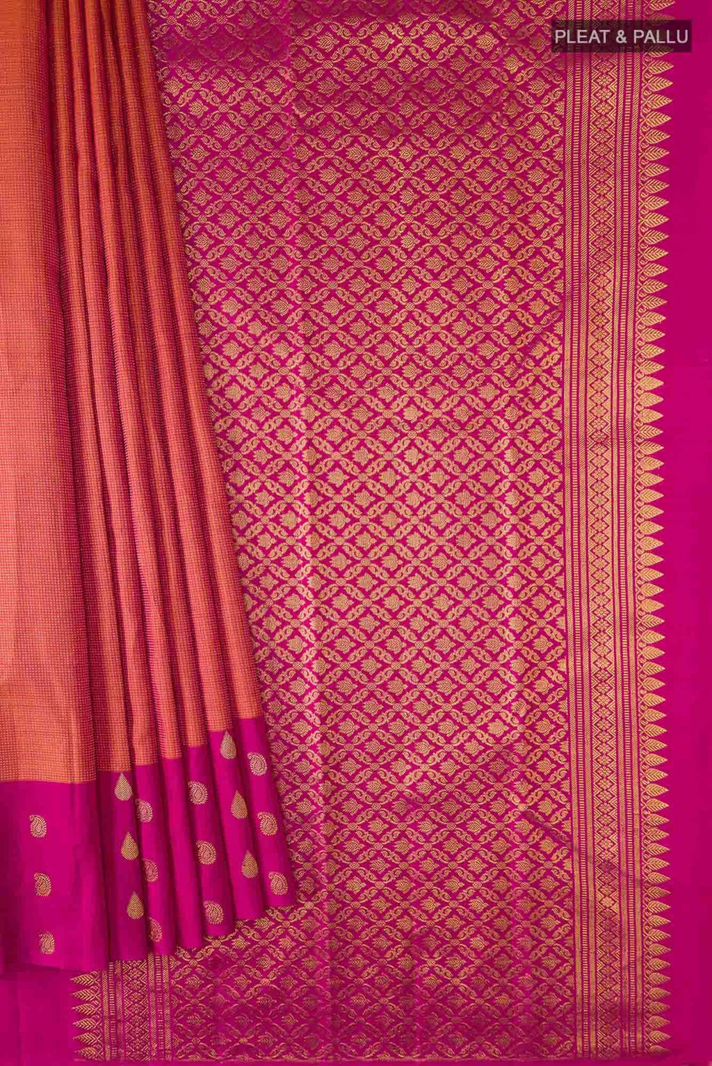 Orange Kanchipuram Silk Saree