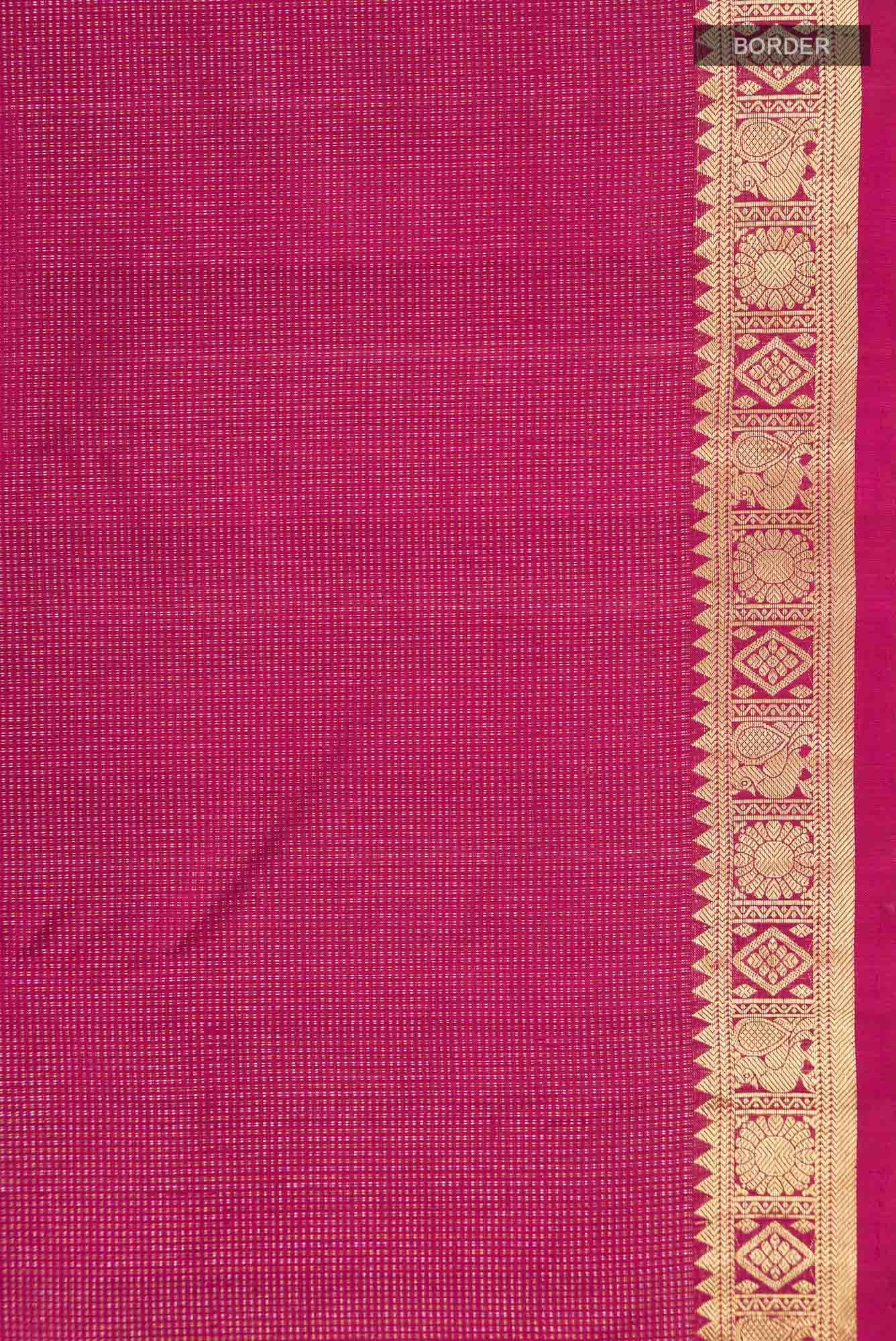Dark Pink Kanchipuram Silk Saree