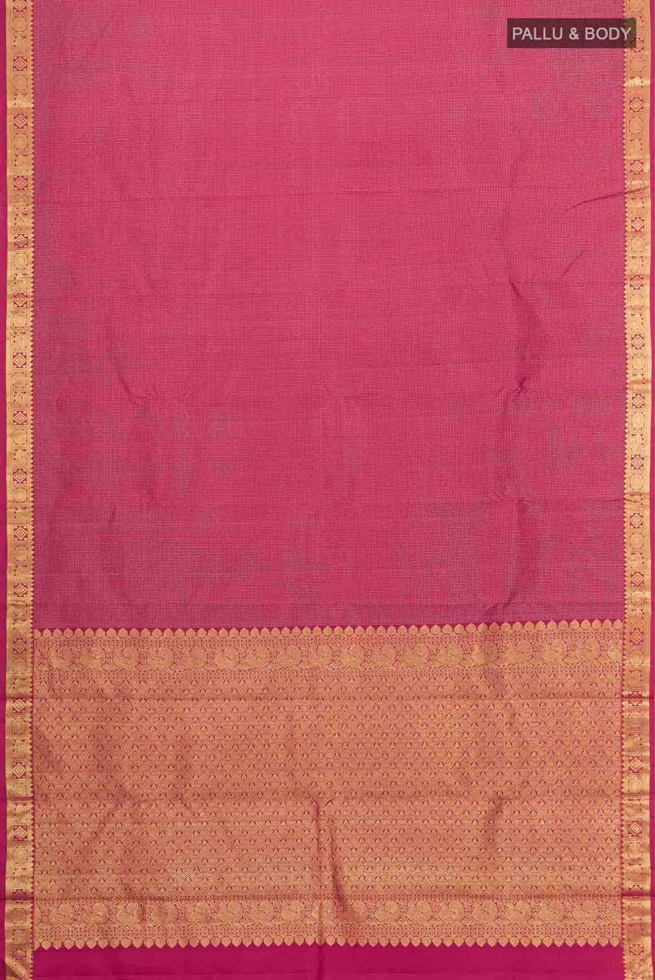 Dark Pink Kanchipuram Silk Saree