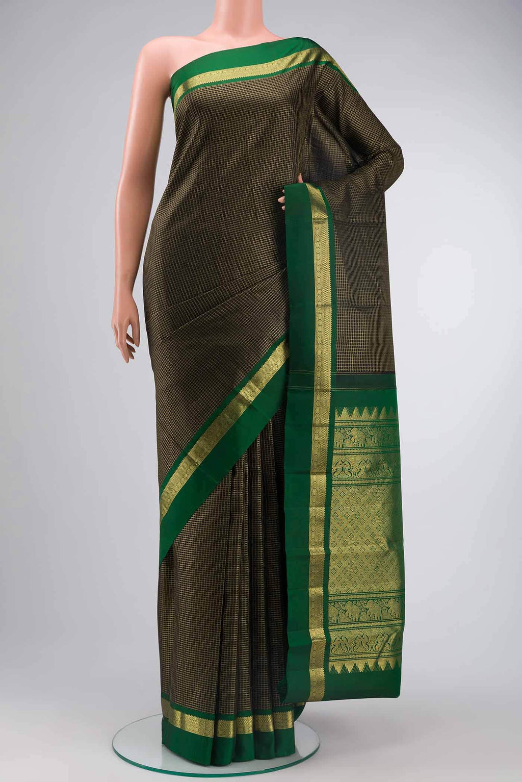 Black Kanchipuram Silk Saree