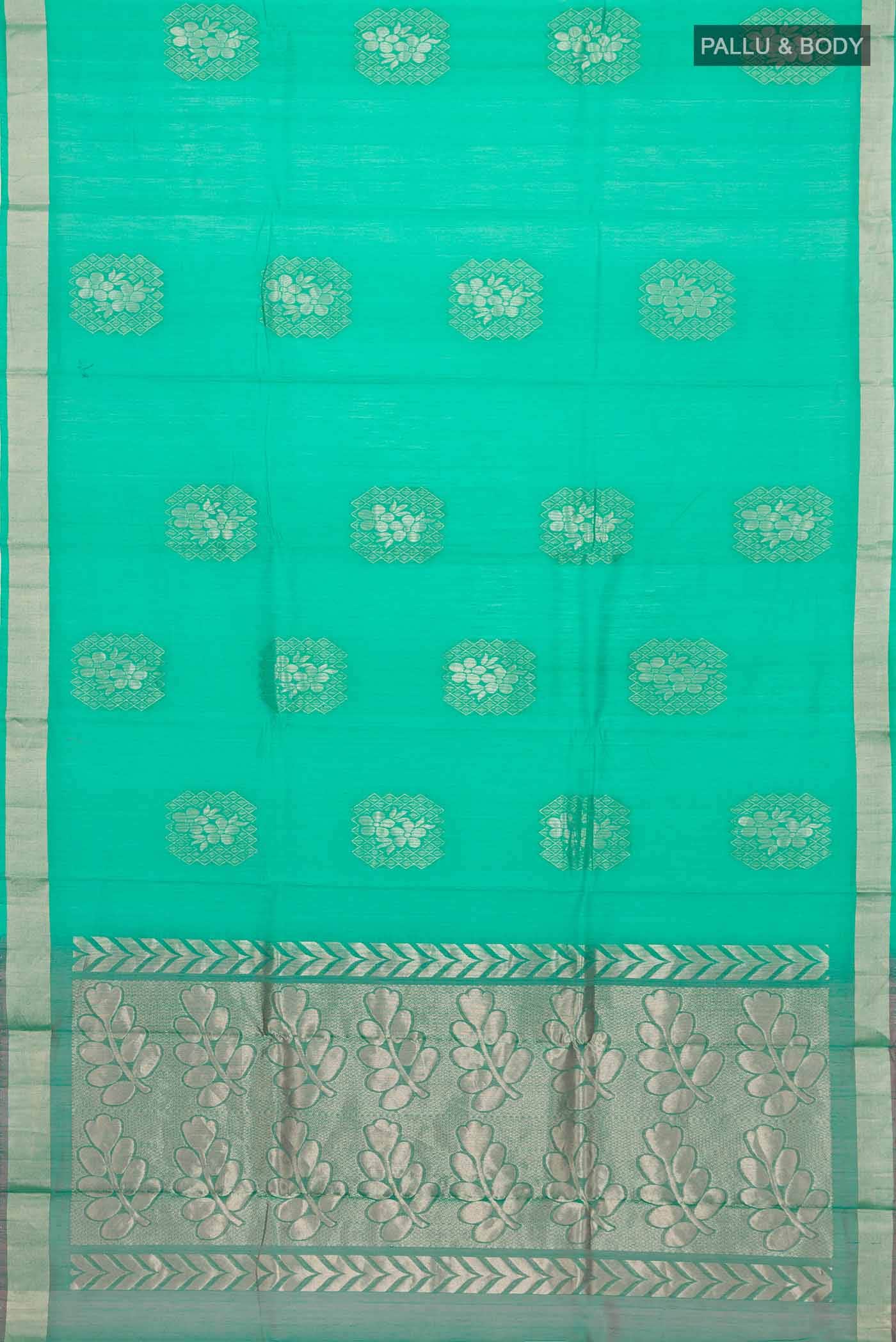 Turquoise Silk Cotton Saree