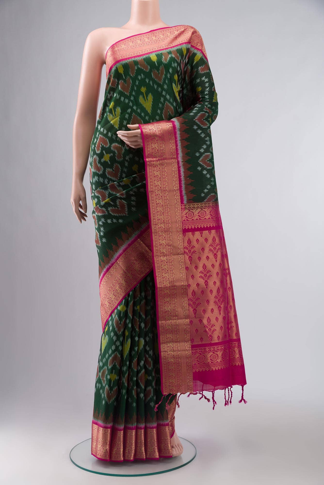 Bottle Green Soft Silk Saree