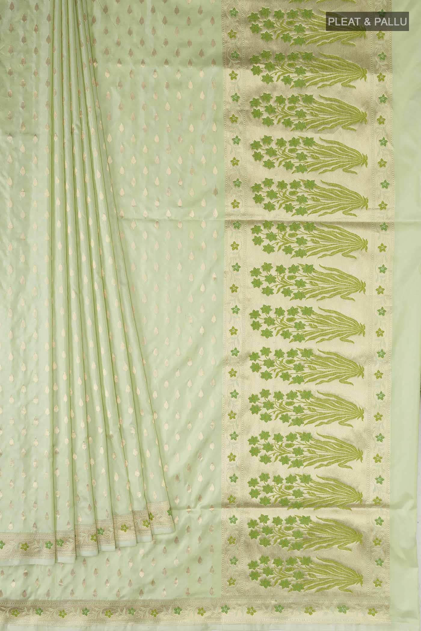Light Green Banarasi Silk Saree