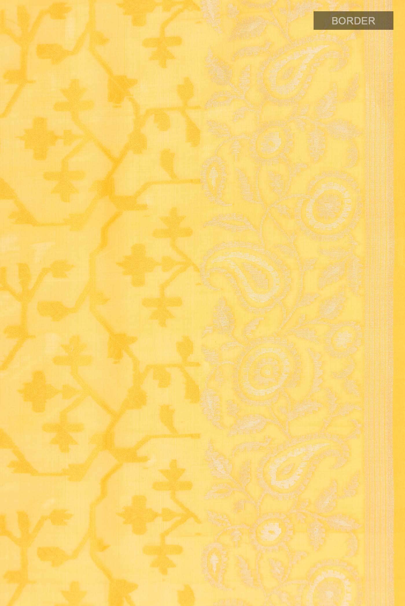 Yellow Banarasi Silk Saree