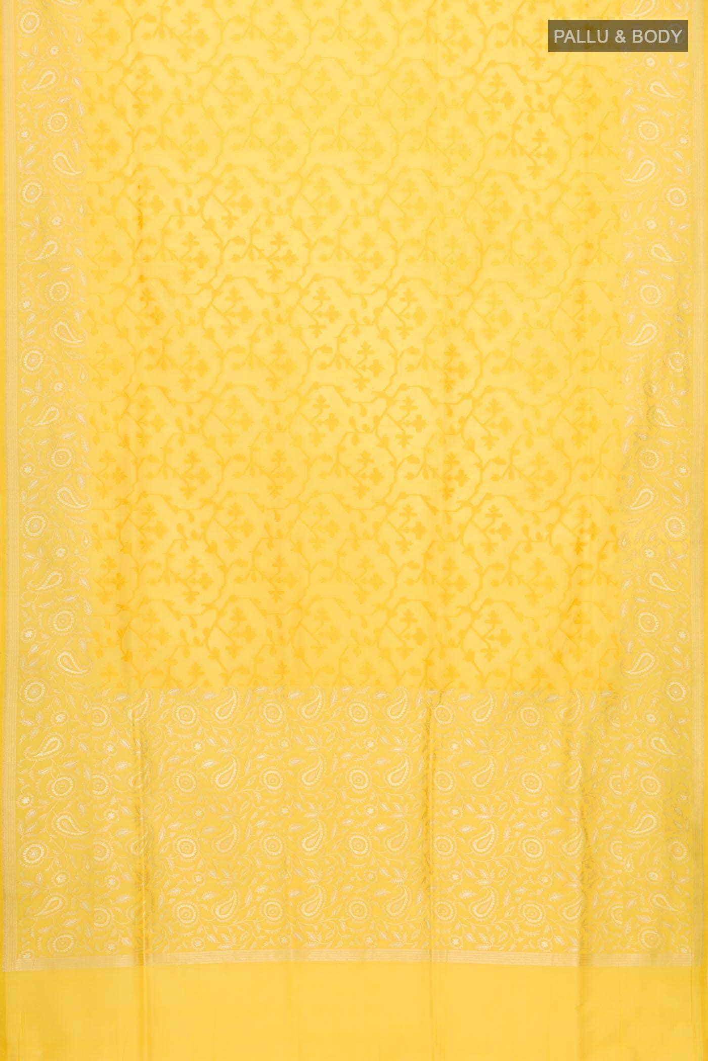 Yellow Banarasi Silk Saree