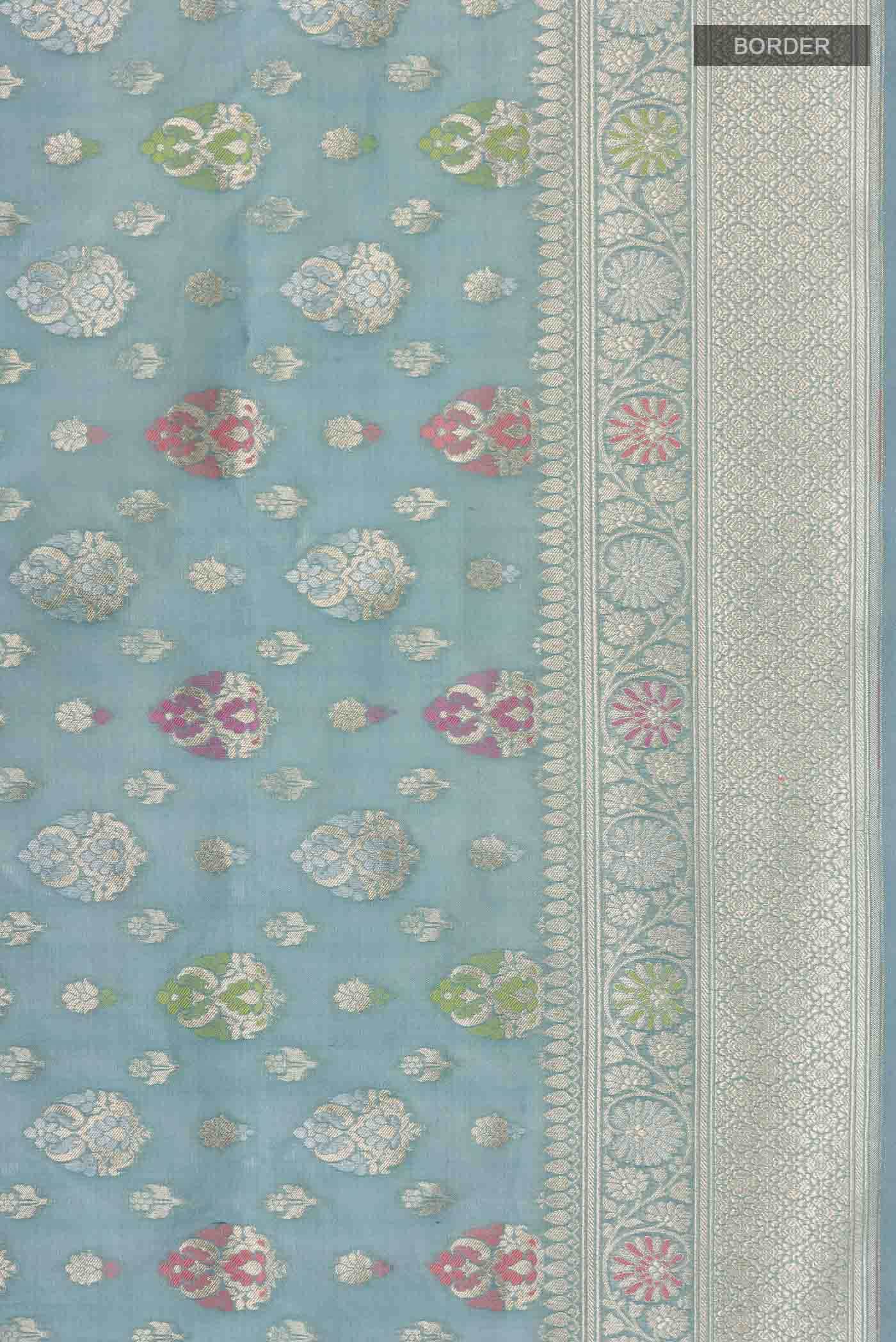 Blue Banarasi Silk Saree