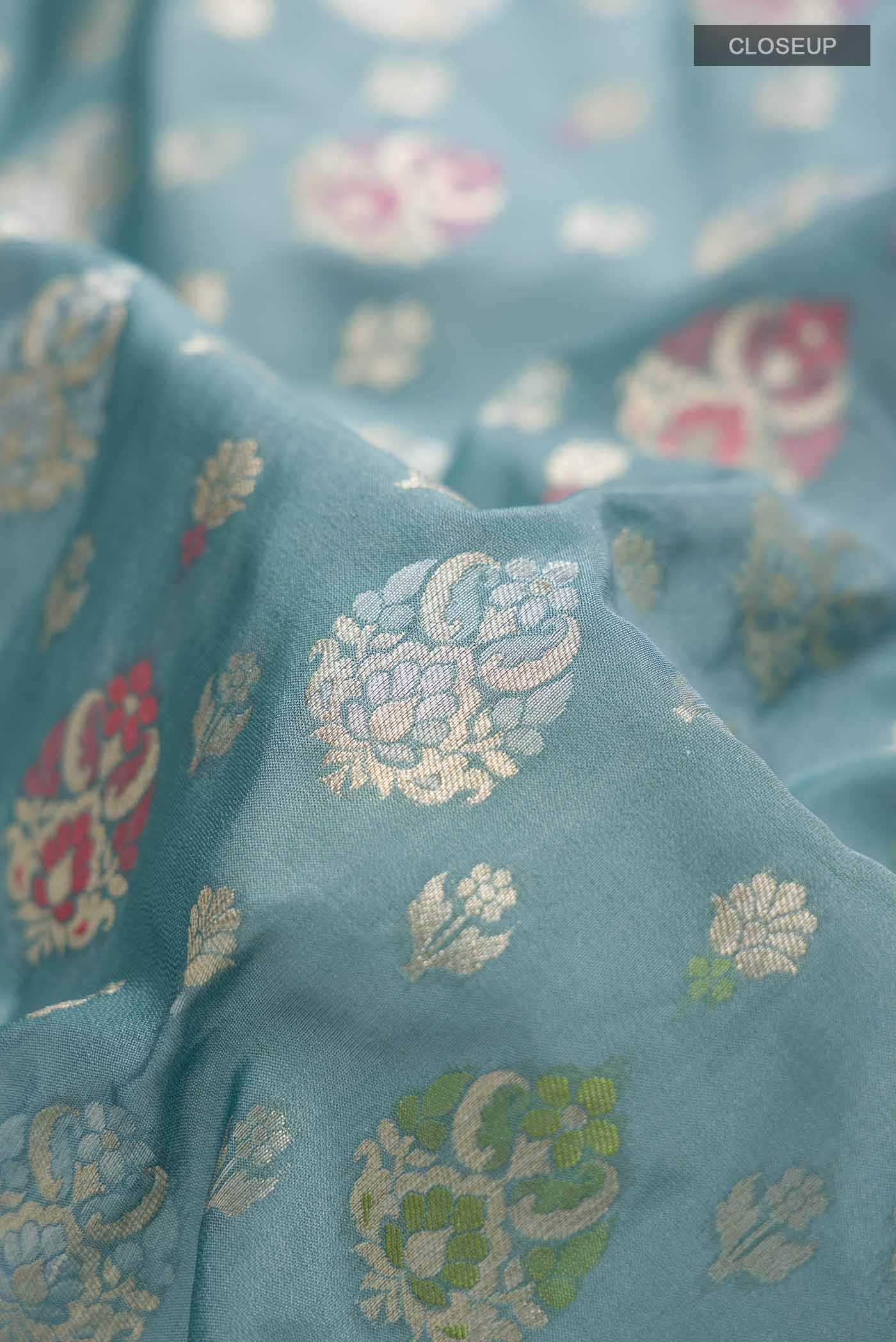 Blue Banarasi Silk Saree
