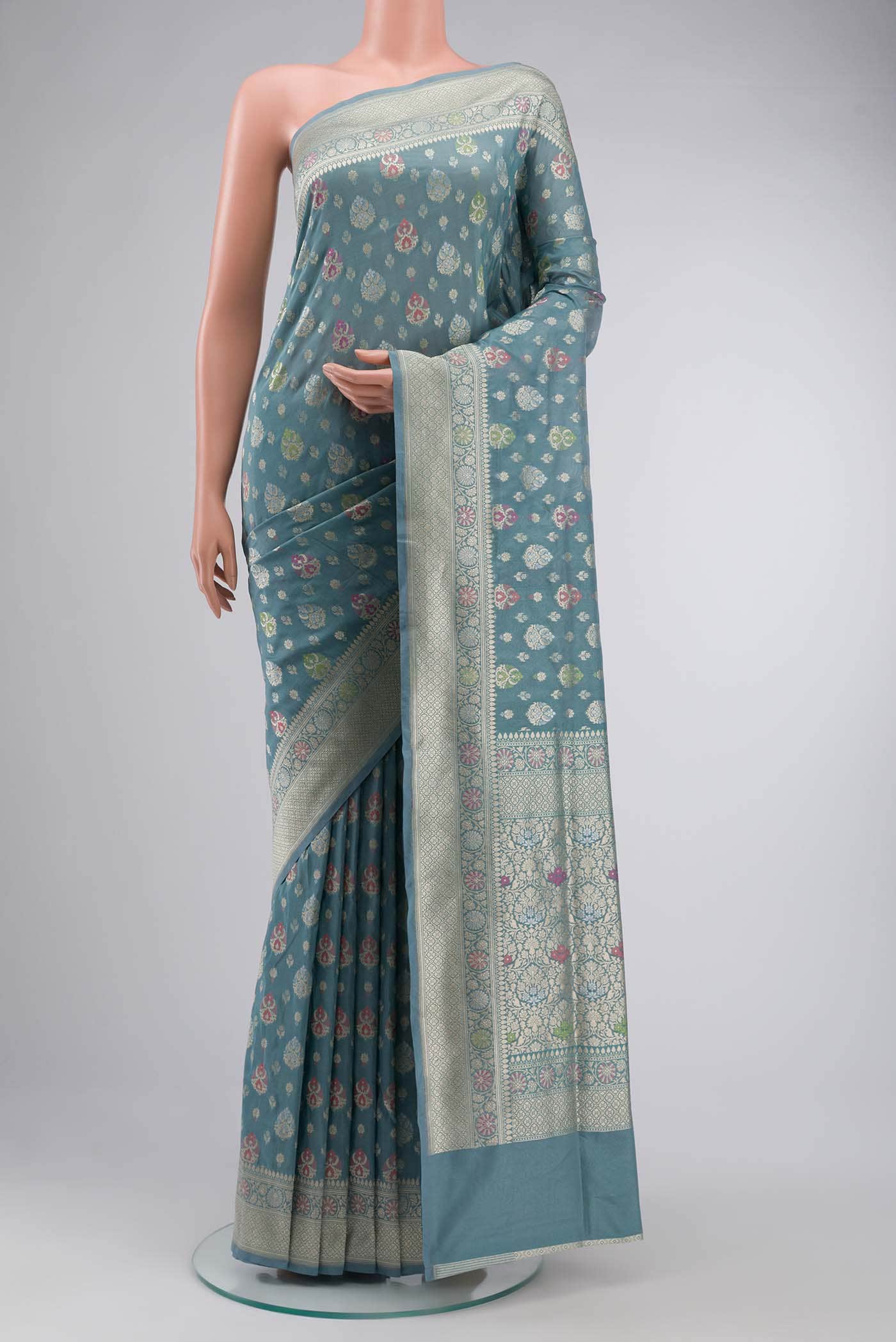 Blue Banarasi Silk Saree