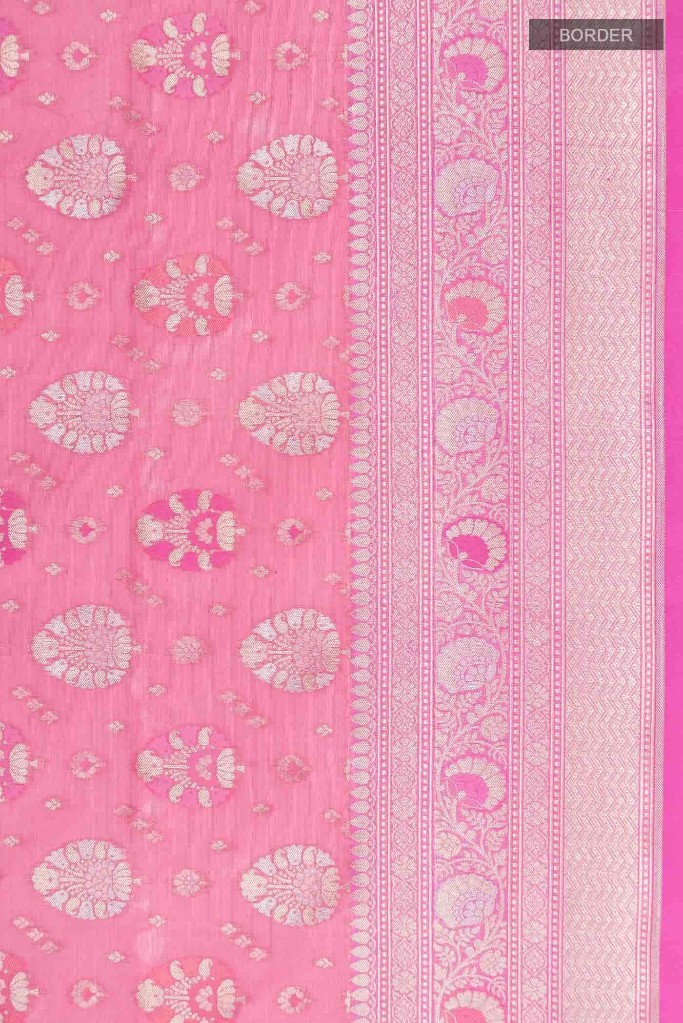 Pink Banarasi Silk Saree