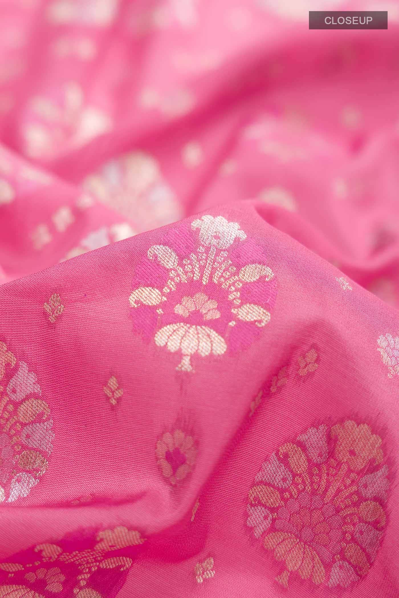 Pink Banarasi Silk Saree