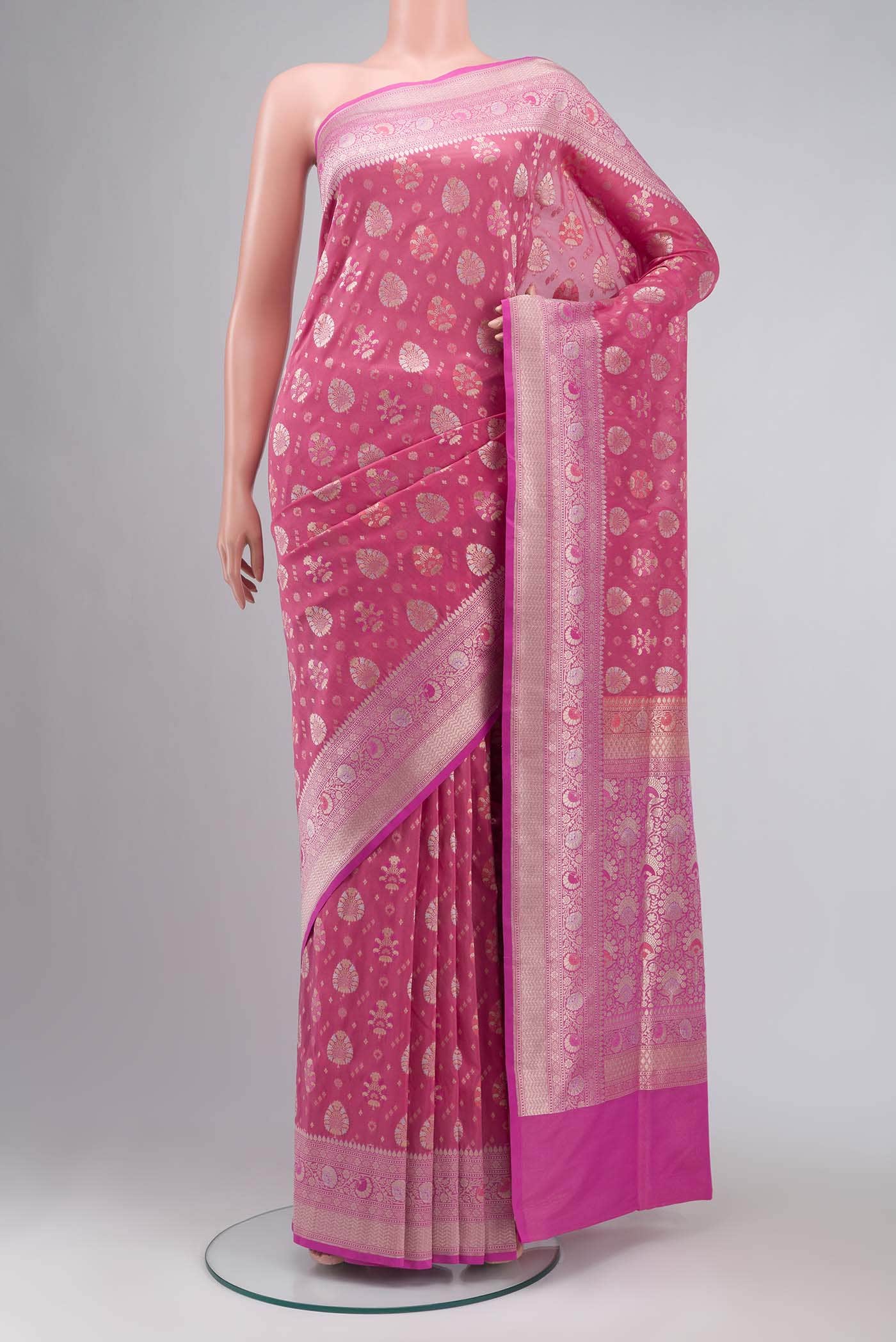 Pink Banarasi Silk Saree