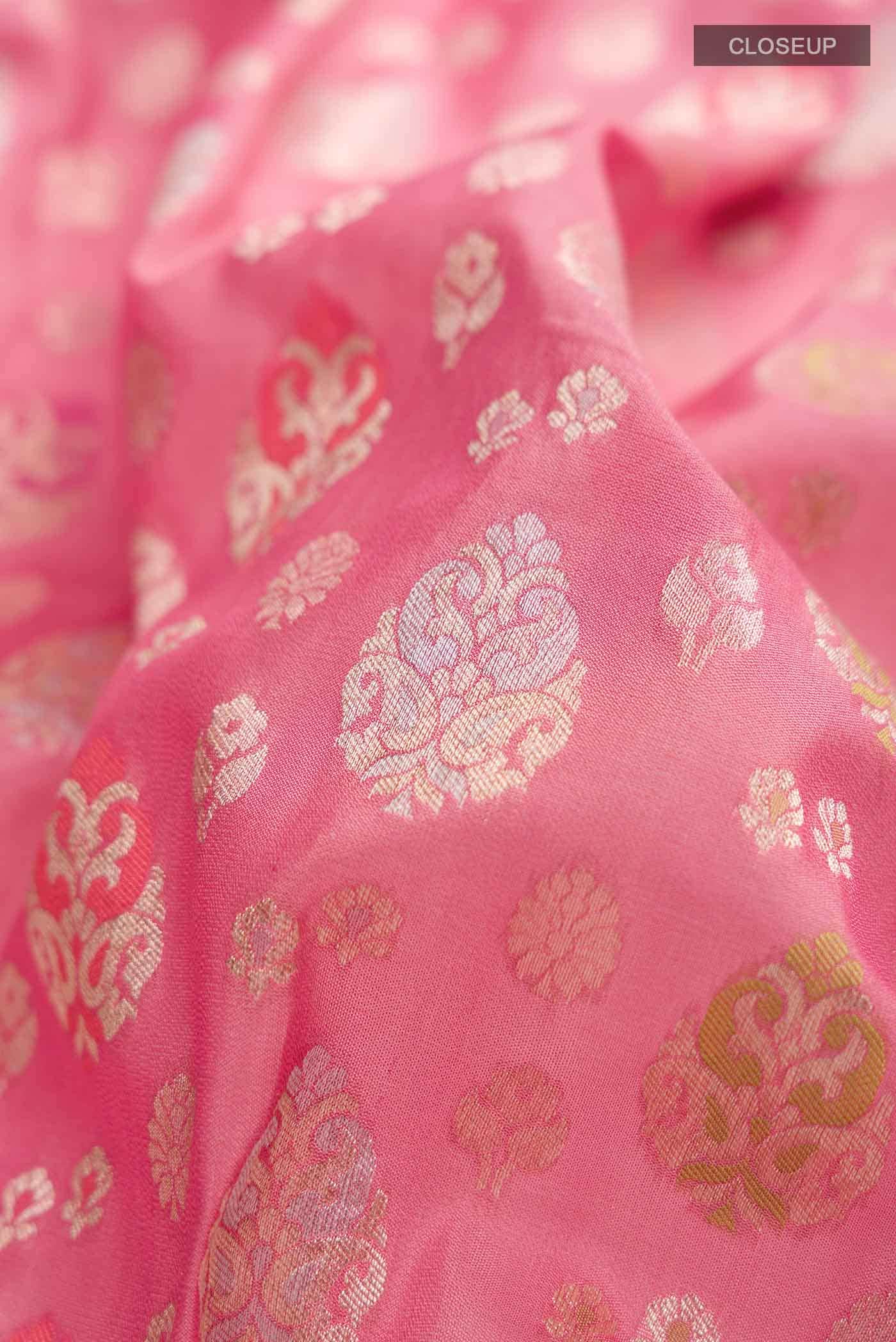 Pink Banarasi Silk Saree