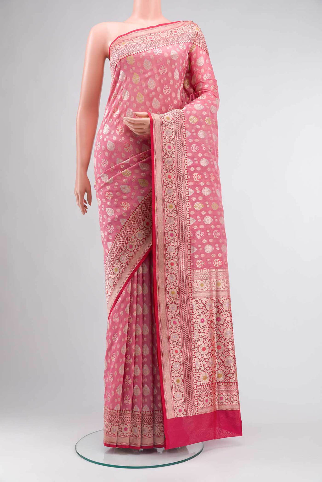 Pink Banarasi Silk Saree