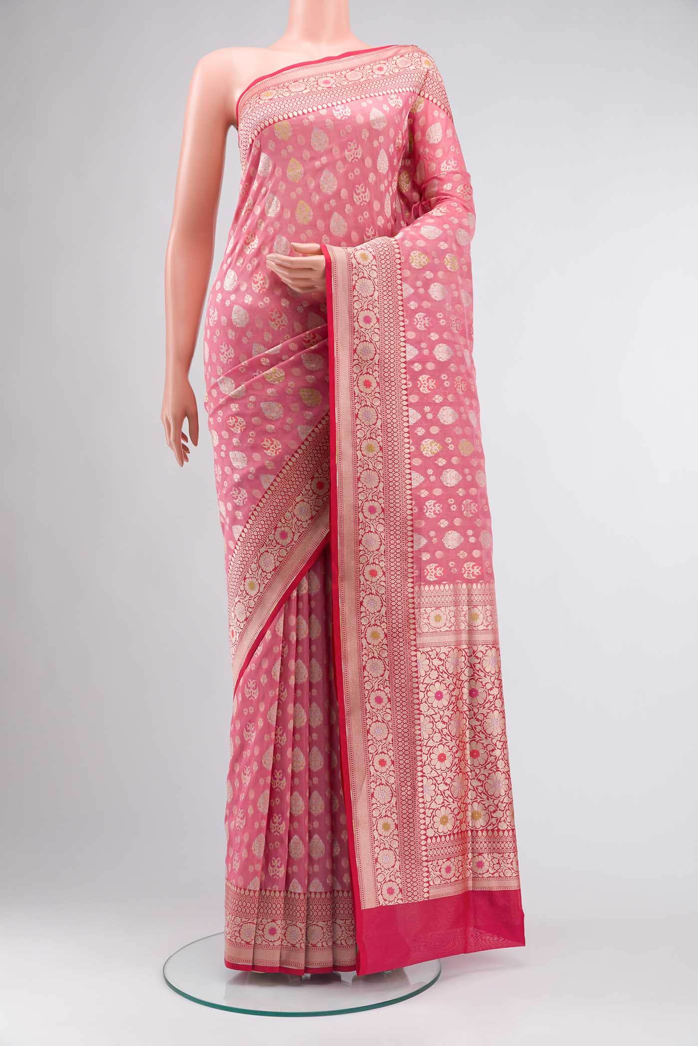 Pink Banarasi Silk Saree