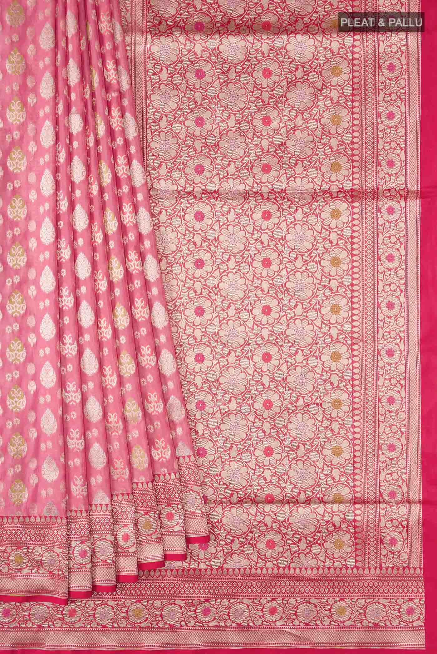 Pink Banarasi Silk Saree