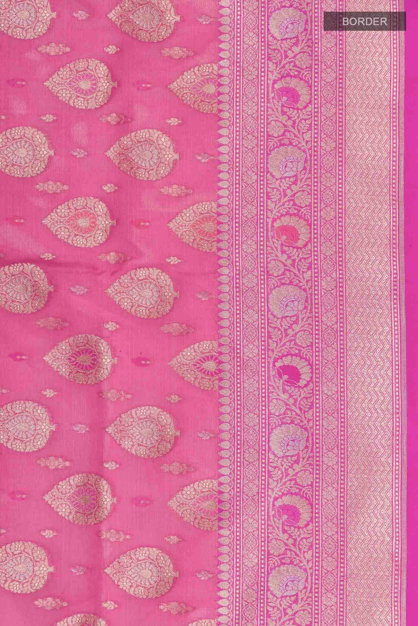 Pink Banarasi Silk Saree