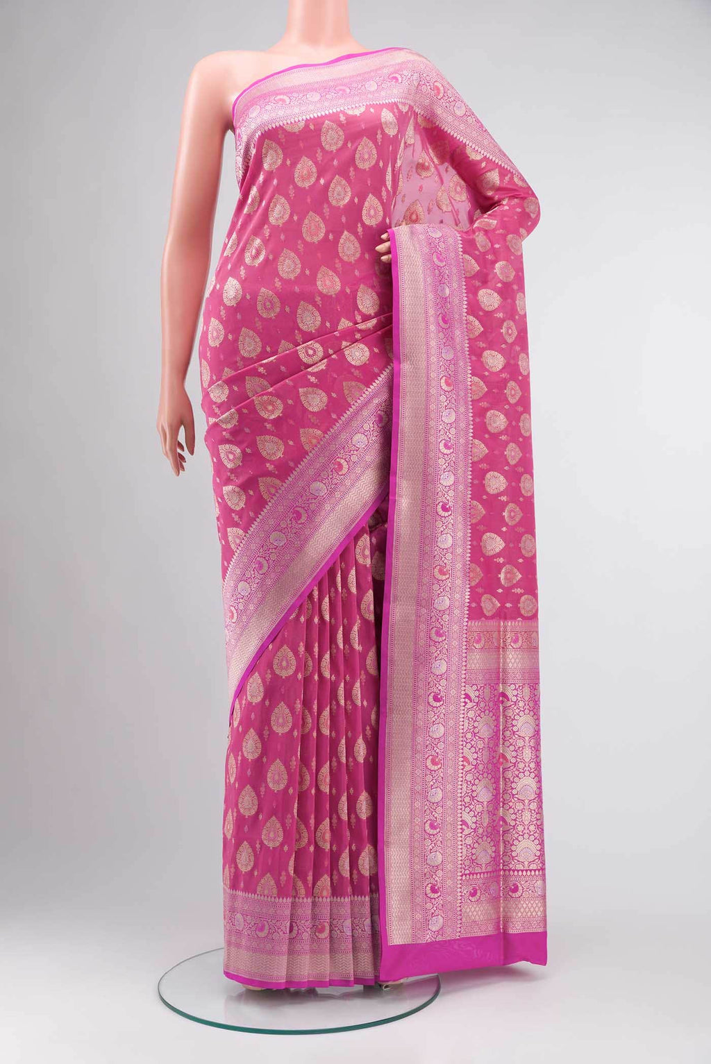 Pink Banarasi Silk Saree