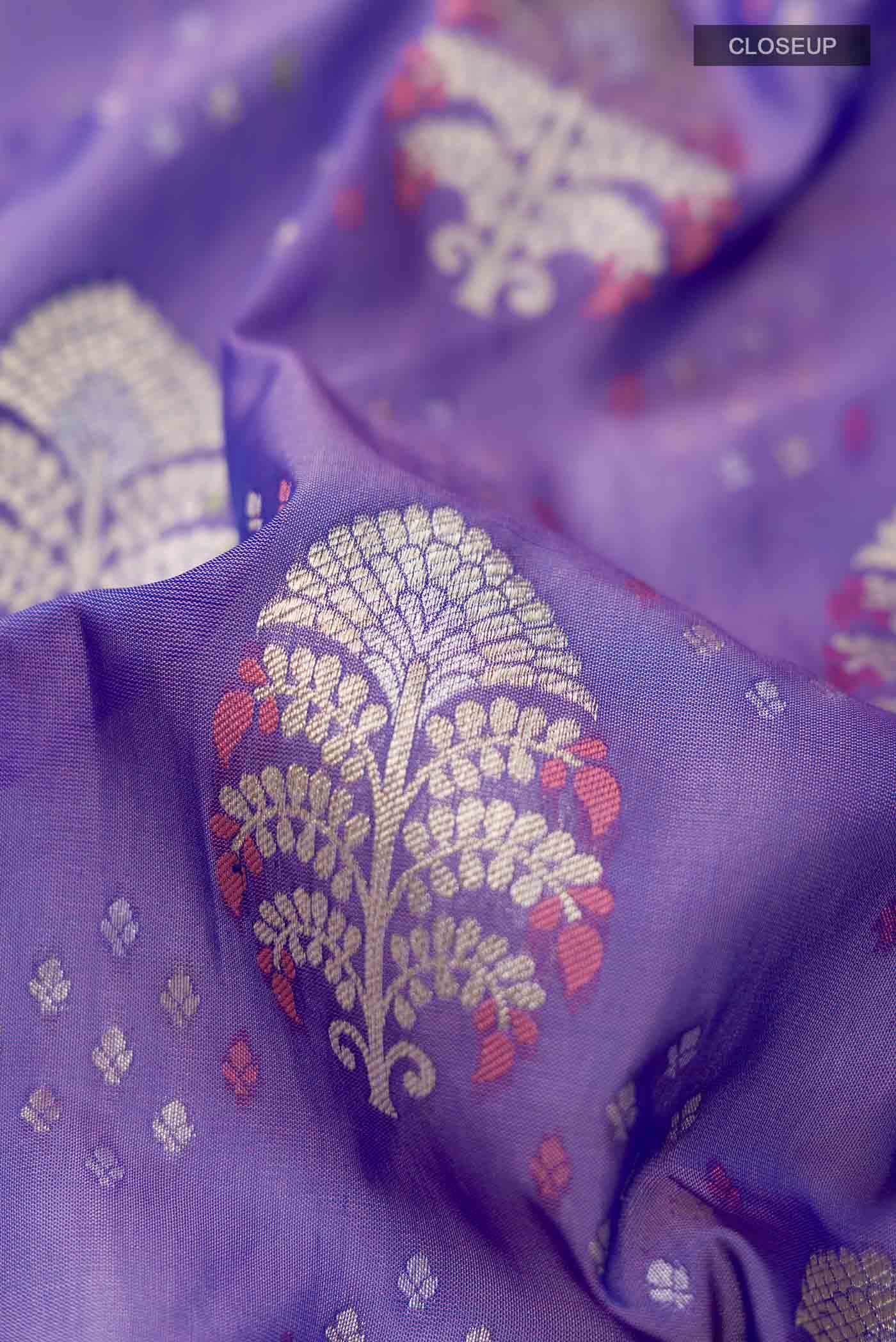 Lavender Banarasi Silk Saree