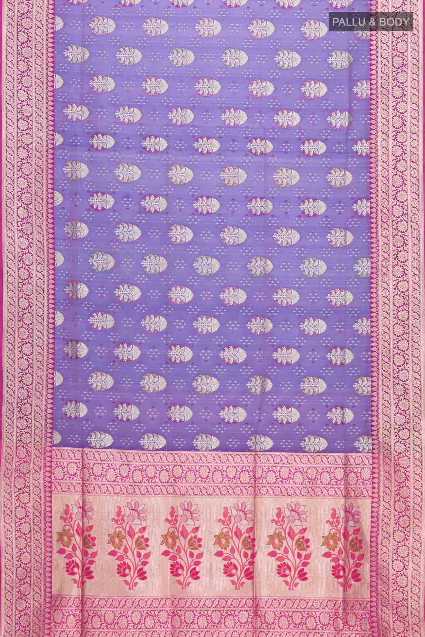 Lavender Banarasi Silk Saree
