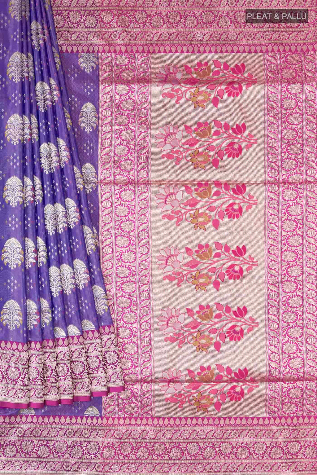 Lavender Banarasi Silk Saree