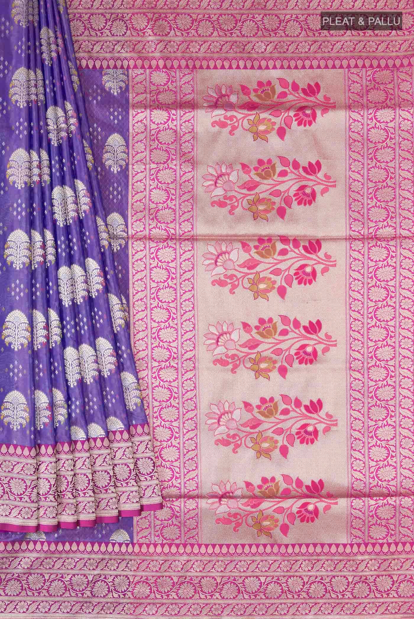Lavender Banarasi Silk Saree