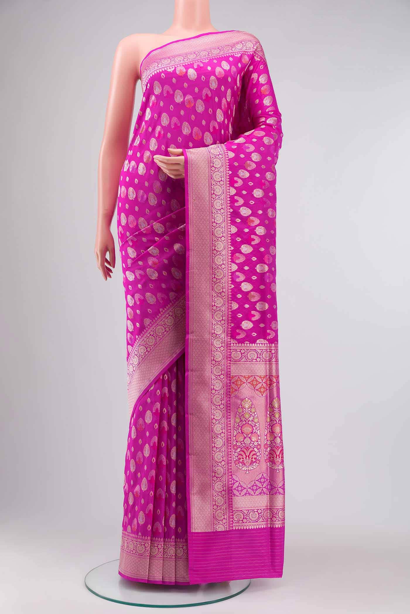 Pink Banarasi Silk Saree
