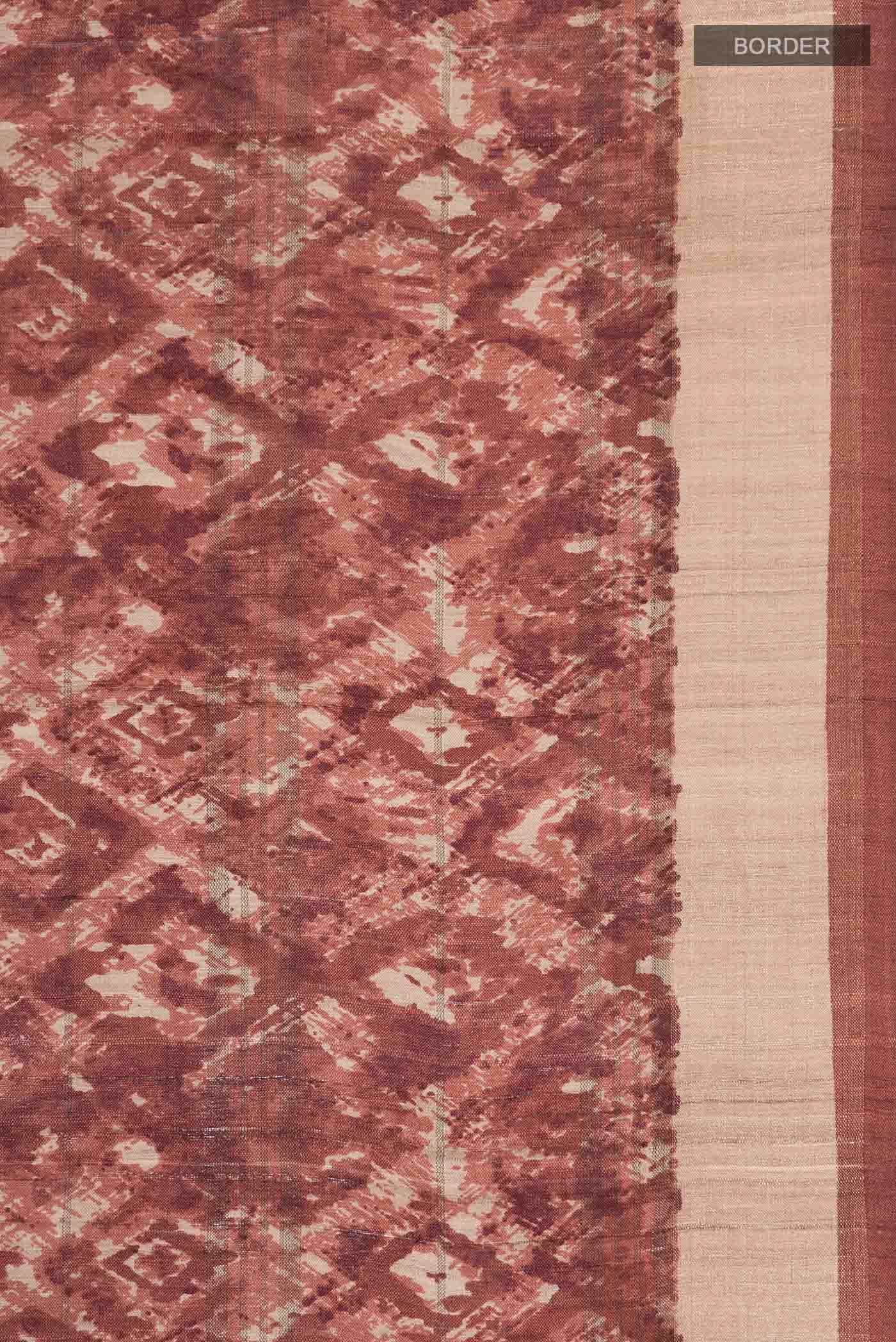 Brown Tussar Silk Saree