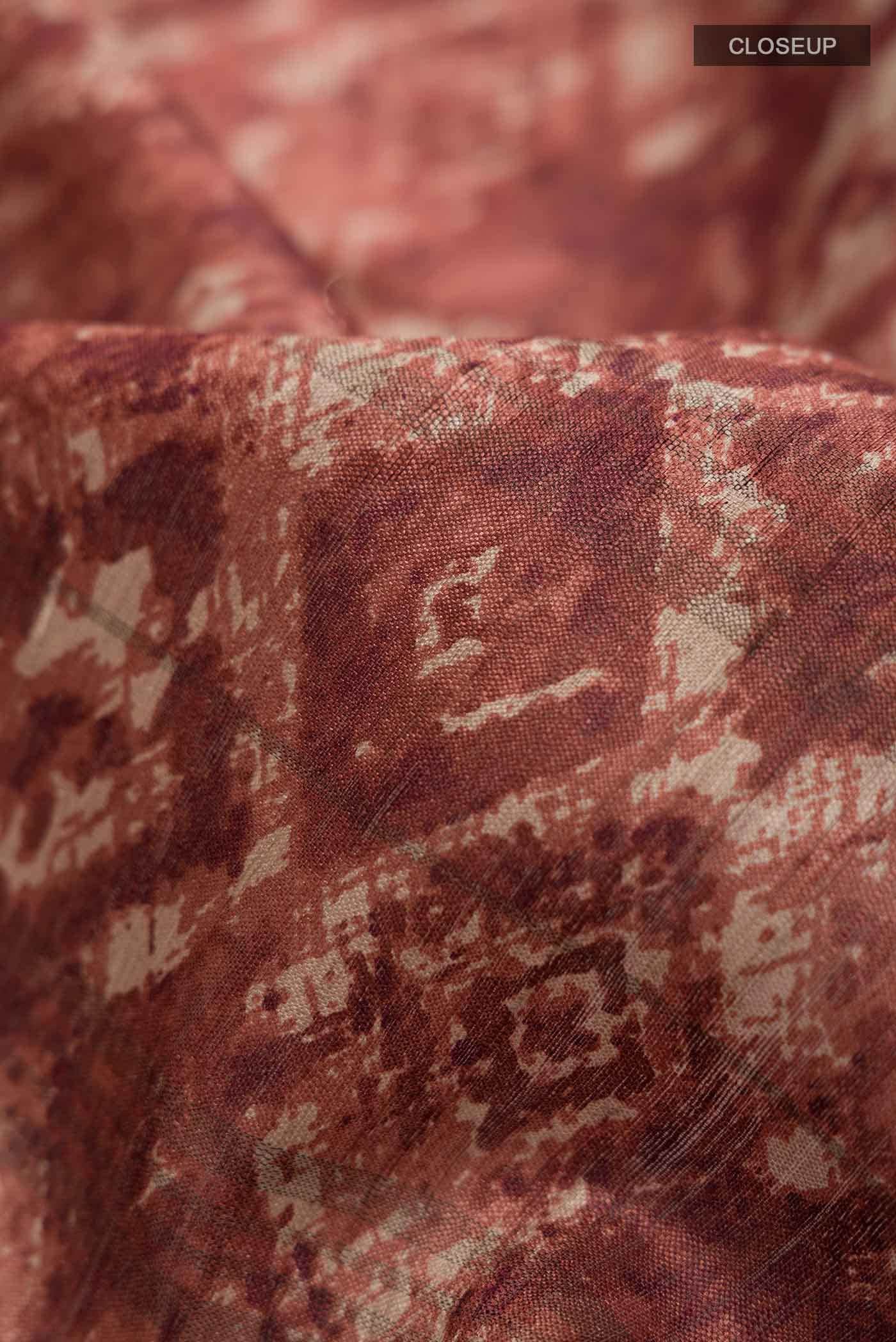 Brown Tussar Silk Saree