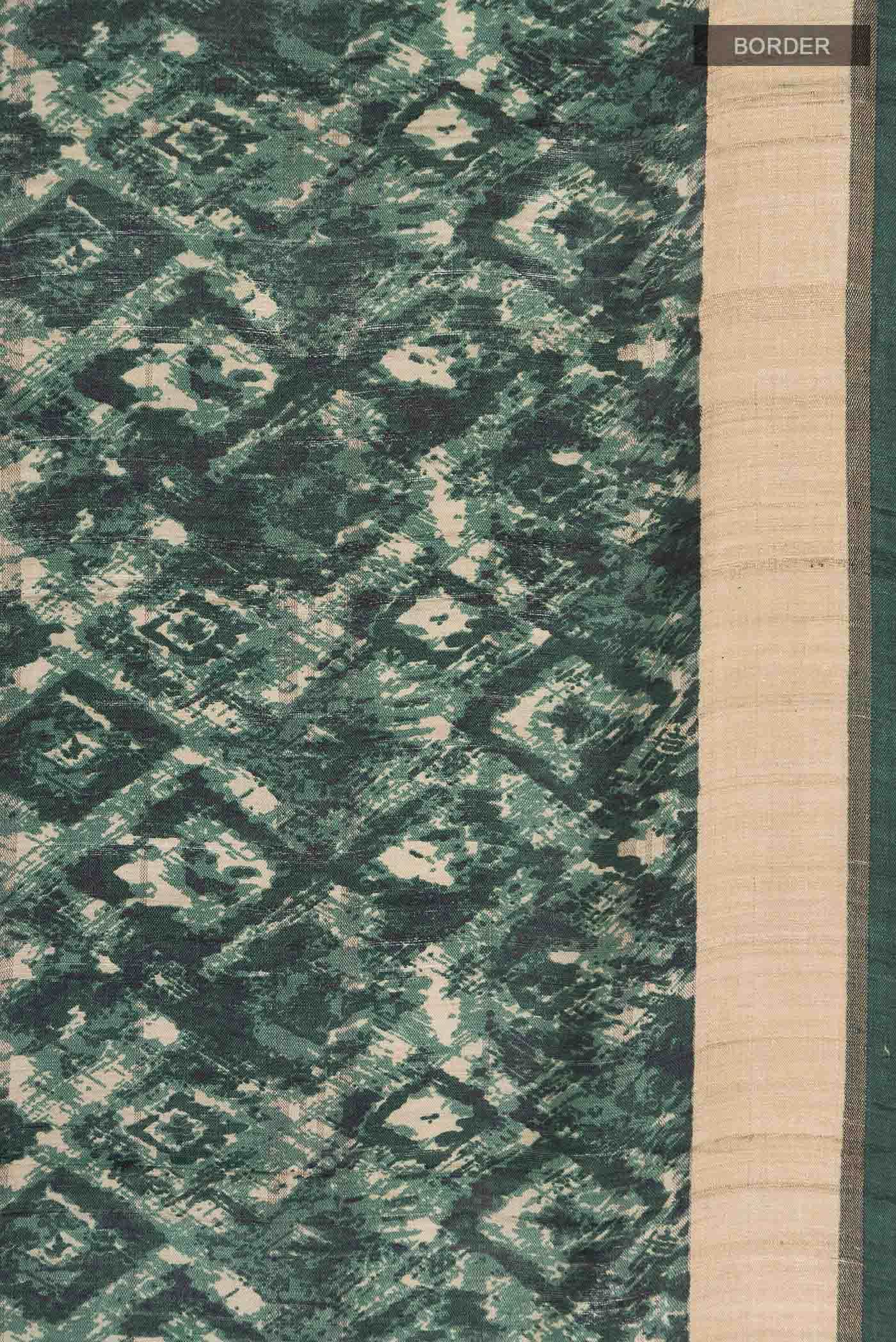 Green Bhagalpuri Tussar Silk Saree
