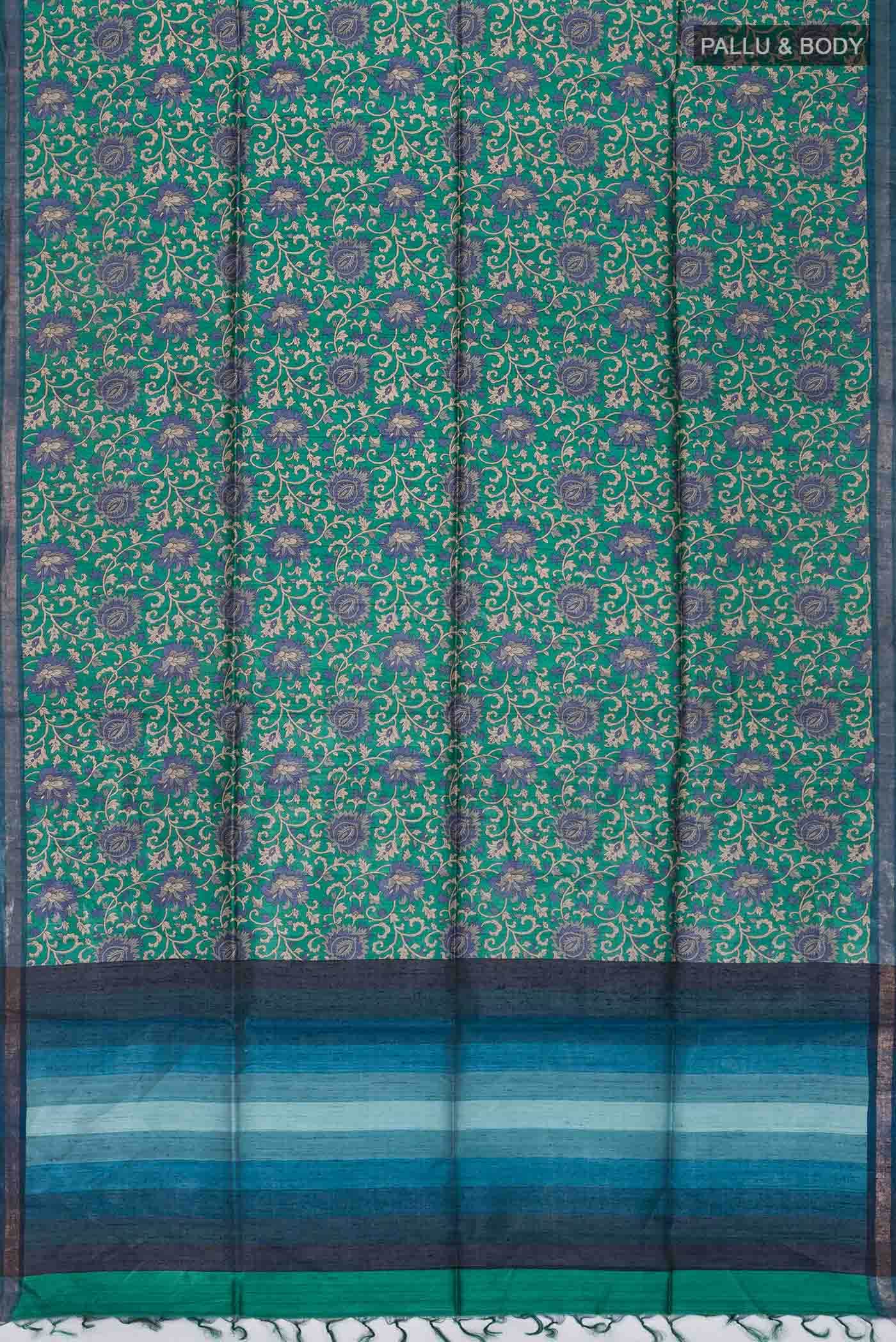 Green Bhagalpuri Tussar Silk Saree