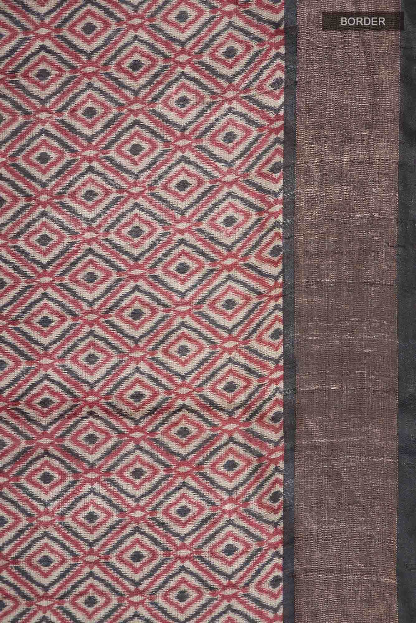 Beige Bhagalpuri Tussar Silk Saree