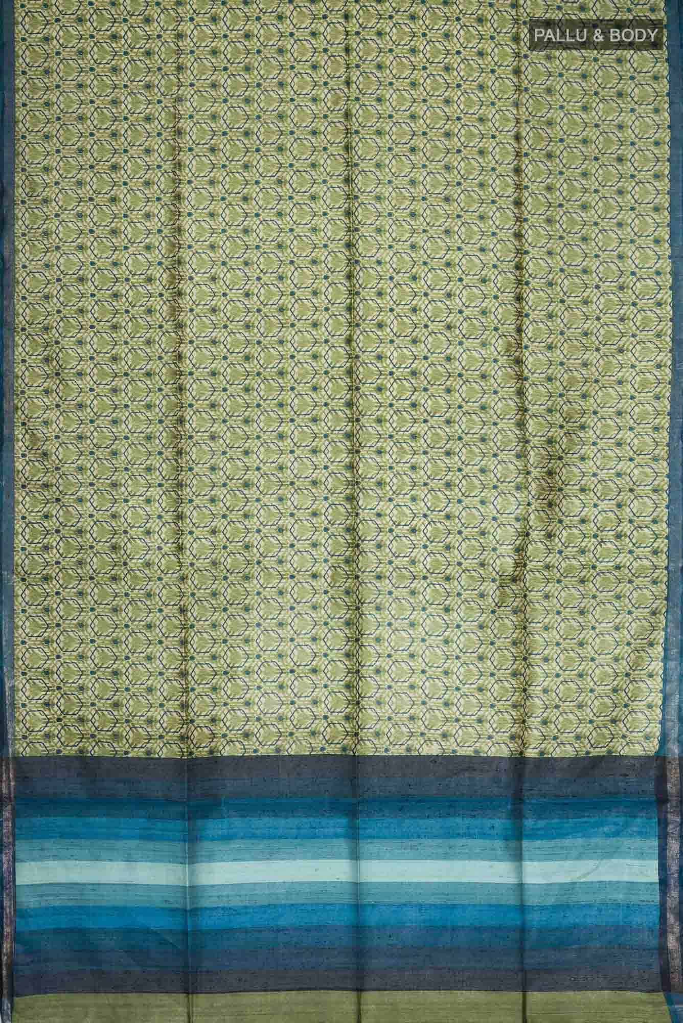Green Bhagalpuri Tussar Silk Saree
