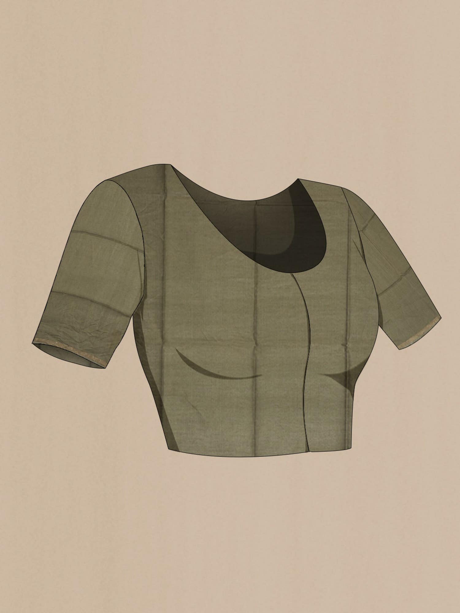 Beige Bhagalpuri Tussar Silk Saree