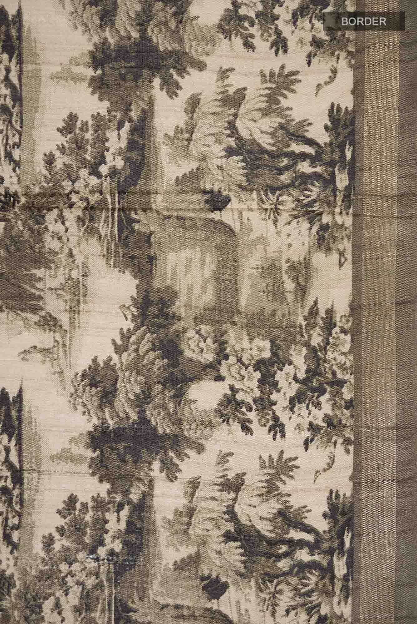 Beige Bhagalpuri Tussar Silk Saree