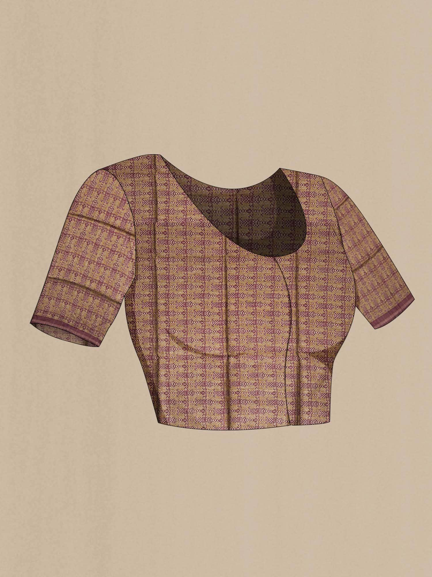 Brown Bhagalpuri Tussar Silk Saree