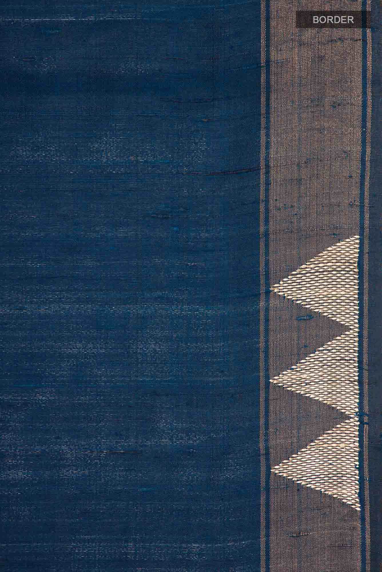 Blue Bhagalpuri Tussar Silk Saree