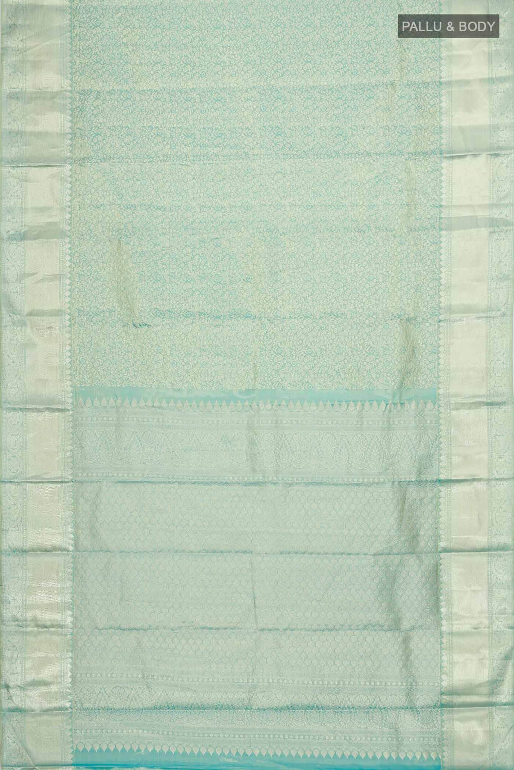 Blue with Gold Dual Tone Kanchipuram Tissue Silk Saree