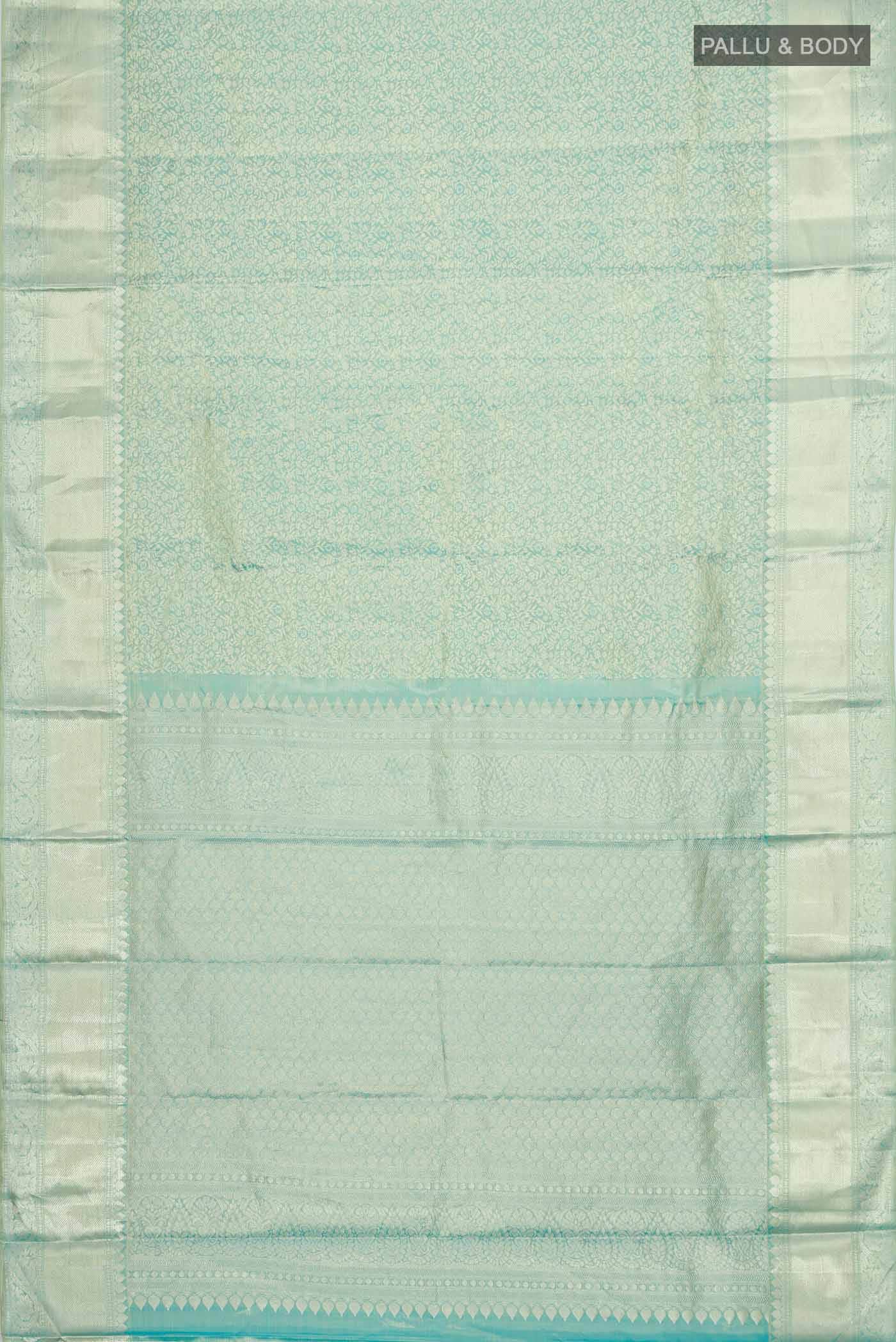 Blue with Gold Dual Tone Kanchipuram Tissue Silk Saree