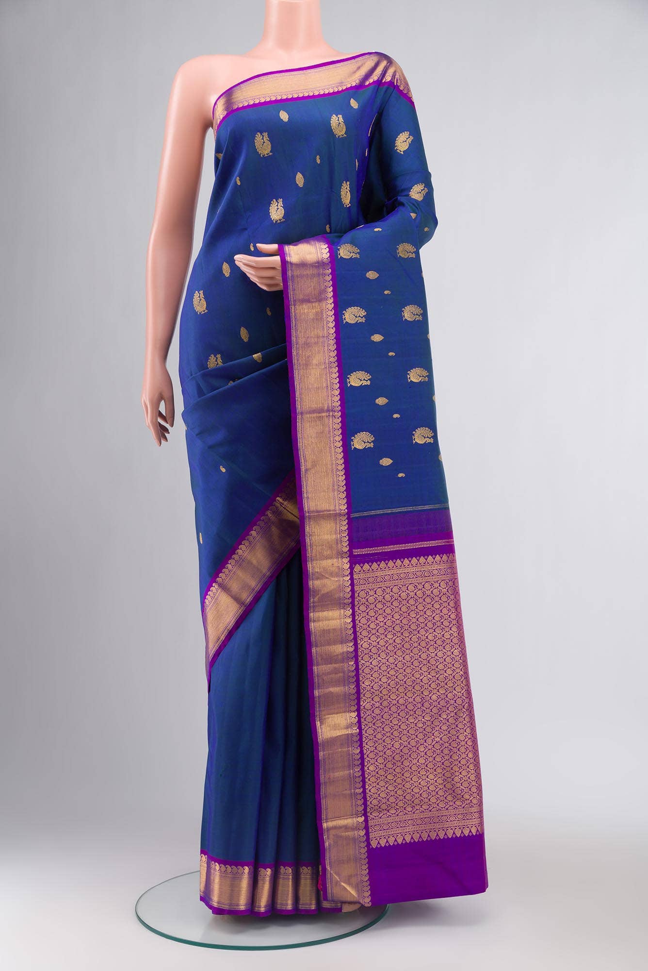 Blue Kanchipuram Silk Saree