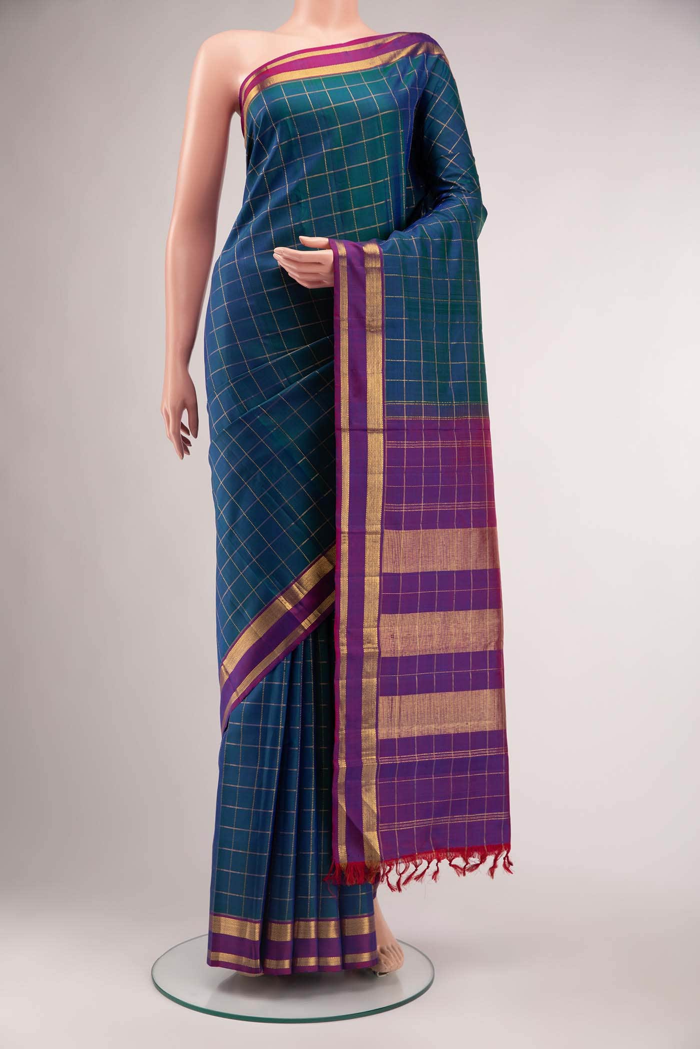 Blue Kanchipuram Silk Saree