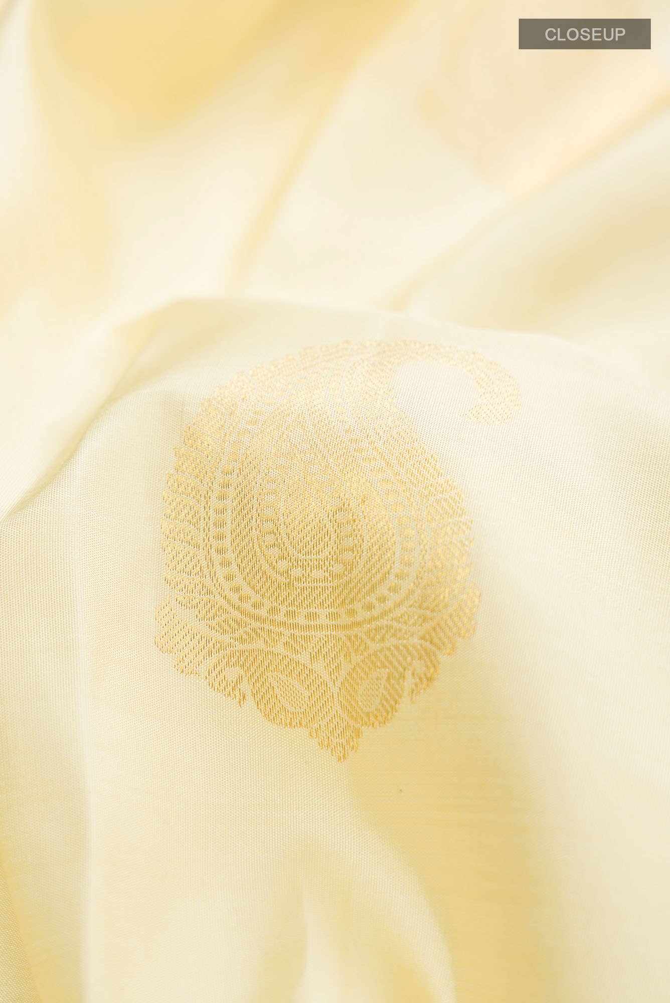 Cream Kanchipuram Silk Saree