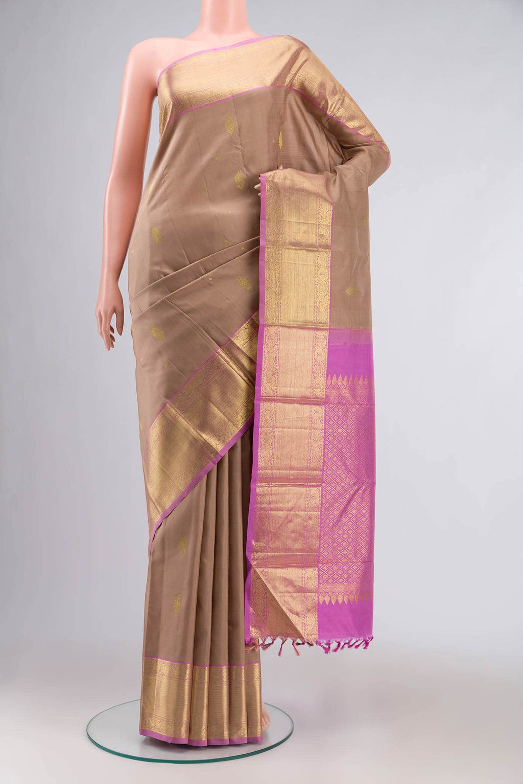 Brown Kanchipuram Silk Saree