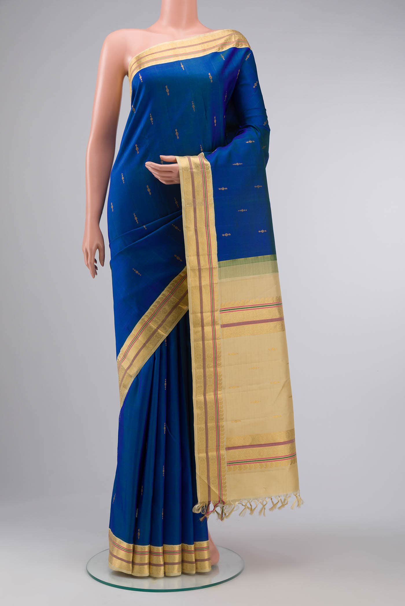 Blue Kanchipuram Silk Saree