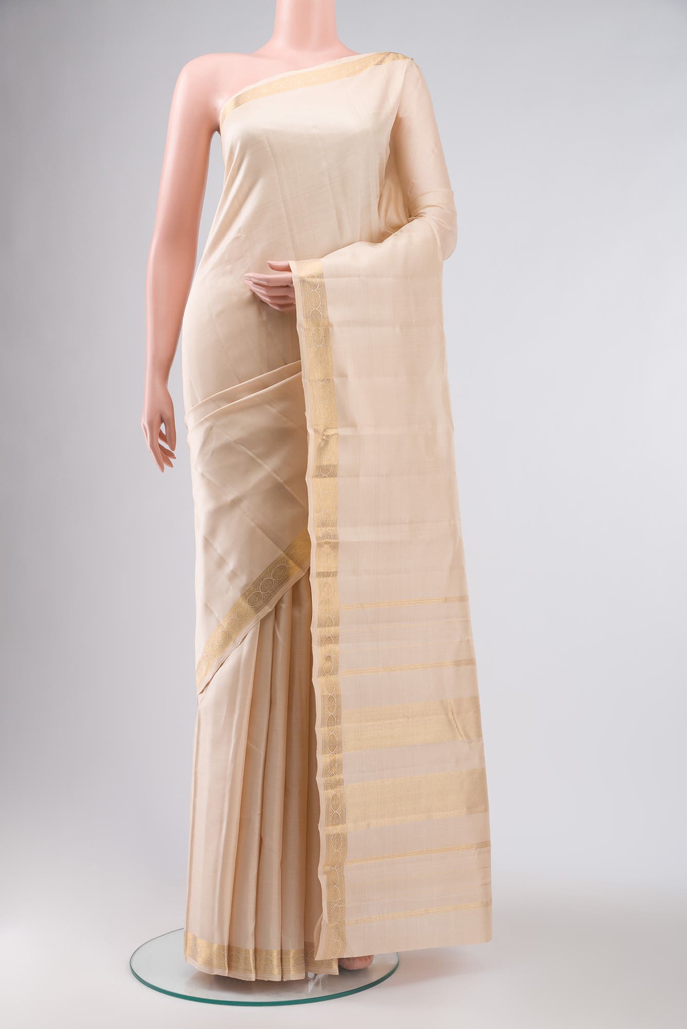 Sandal Kanchipuram Silk Saree