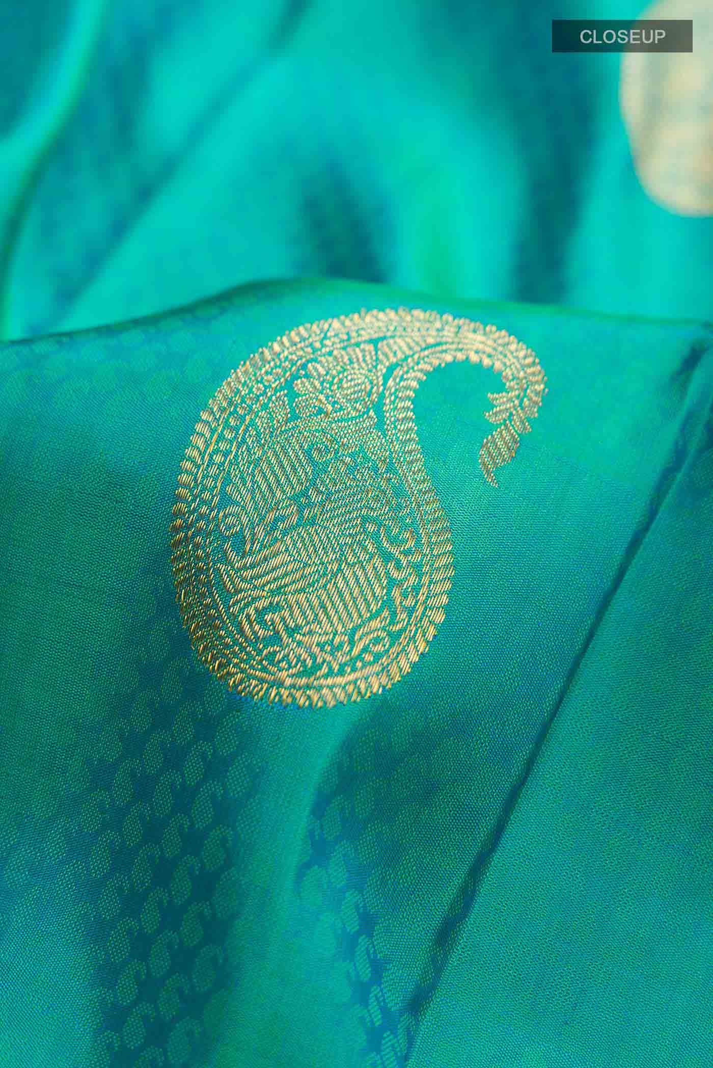 Blue Dual Tone Kanchipuram Silk Saree