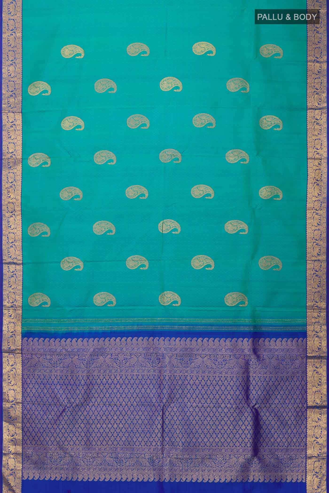 Blue Dual Tone Kanchipuram Silk Saree